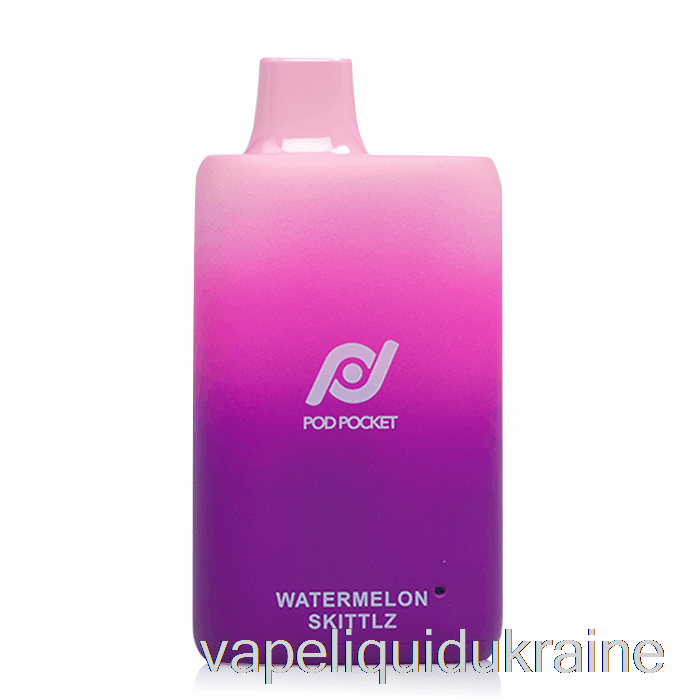 Vape Liquid Ukraine Pod Pocket 7500 0% Zero Nicotine Disposable Watermelon Skittlz